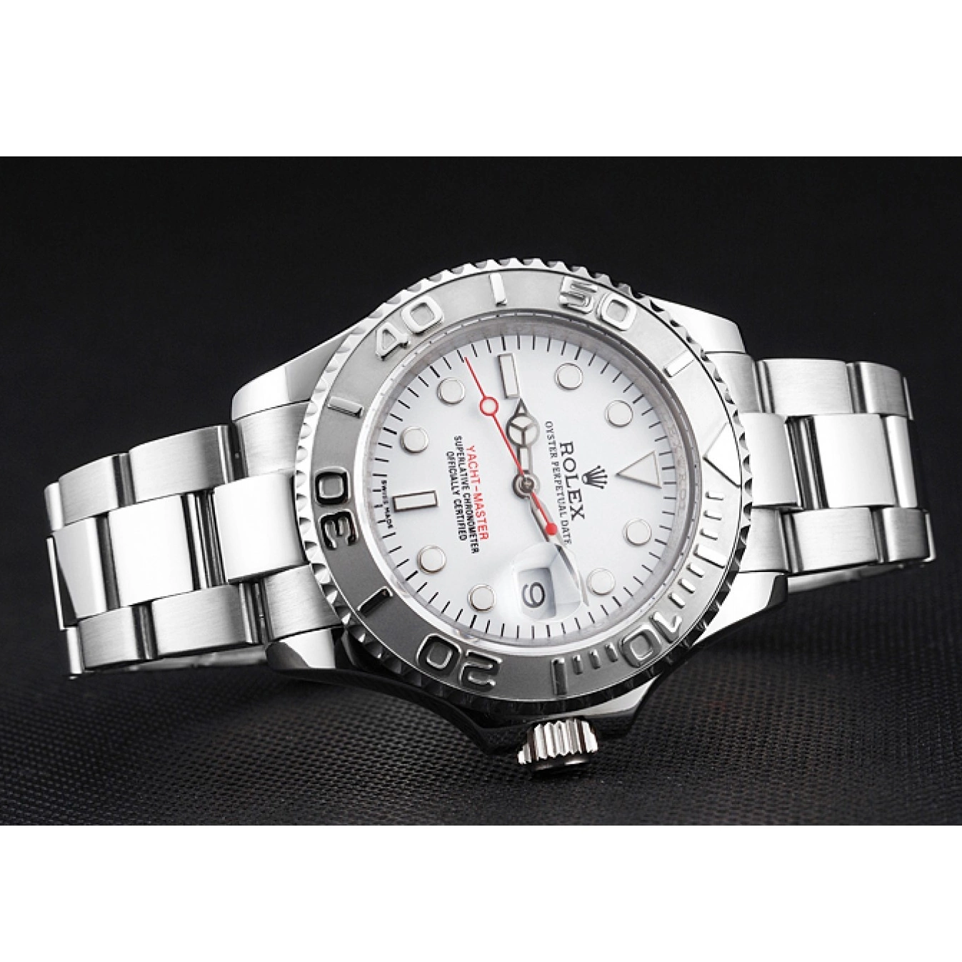 AAA replica watch Dial Case And Bracelet Rolex Steel White Staniless Swiss Yacht-Master 0803